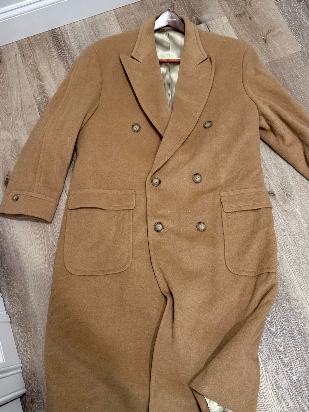 Vintage Ralph Lauren Polo University Club Camel Hair Double Breasted Coat